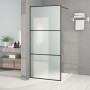 Black frosted ESG glass shower screen 90x195 cm by , Shower walls and screens - Ref: Foro24-152111, Price: 168,07 €, Discount: %