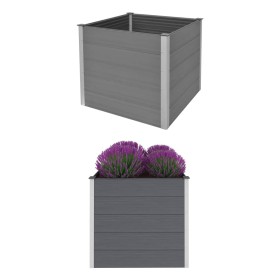 Gray WPC flower bed 100x100x91 cm by vidaXL, Pots and planters - Ref: Foro24-43606, Price: 299,54 €, Discount: %