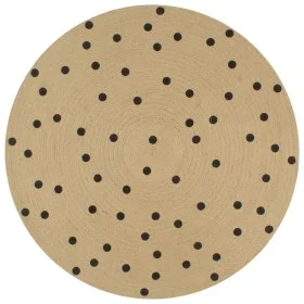 Hand-woven jute rug with polka dot print 120 cm by , Rugs - Ref: Foro24-133687, Price: 36,01 €, Discount: %