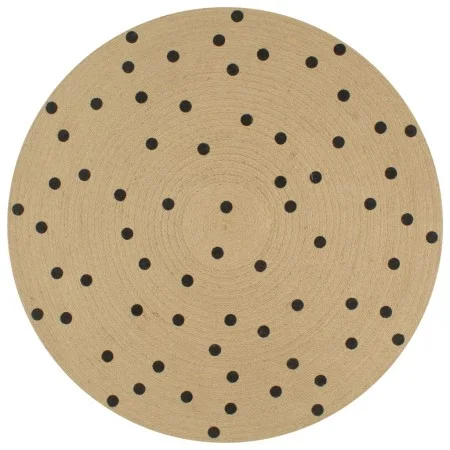 Hand-woven jute rug with polka dot print 120 cm by , Rugs - Ref: Foro24-133687, Price: 36,01 €, Discount: %