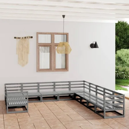 Juego de muebles de jardín 11 piezas madera maciza de pino by , Garden sets - Ref: Foro24-3076016, Price: 821,32 €, Discount: %
