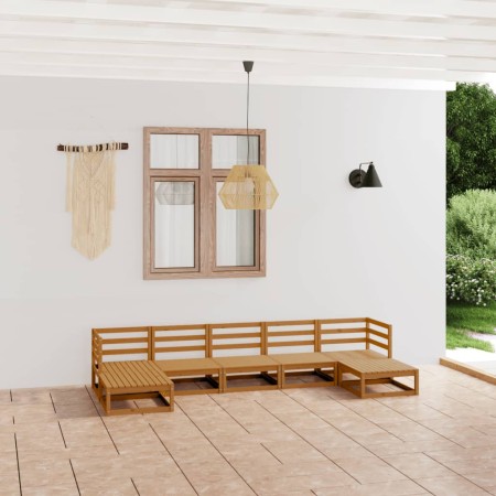7-teiliges Gartensitzgruppen-Set aus massivem Kiefernholz. von , Gartensets - Ref: Foro24-3076077, Preis: 464,06 €, Rabatt: %