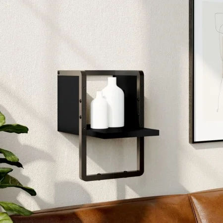 Estante de pared con barra negro 20x25x30 cm by , Shelves and shelves - Ref: Foro24-836273, Price: 13,00 €, Discount: %
