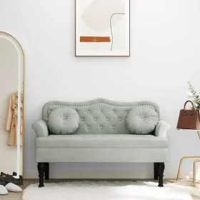 Banco con cojines terciopelo gris claro 120,5x65x75 cm de , Bancos - Ref: Foro24-372140, Precio: 194,43 €, Descuento: %