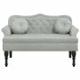 Banco con cojines terciopelo gris claro 120,5x65x75 cm de , Bancos - Ref: Foro24-372140, Precio: 194,43 €, Descuento: %