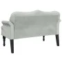 Banco con cojines terciopelo gris claro 120,5x65x75 cm de , Bancos - Ref: Foro24-372140, Precio: 194,43 €, Descuento: %