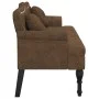 Banco con cojines ante sintético marrón 120,5x65x75 cm by , Banks - Ref: Foro24-372149, Price: 214,44 €, Discount: %