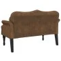 Banco con cojines ante sintético marrón 120,5x65x75 cm by , Banks - Ref: Foro24-372149, Price: 214,44 €, Discount: %