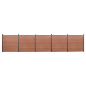 Juego de paneles de valla WPC marrón 872x186 cm