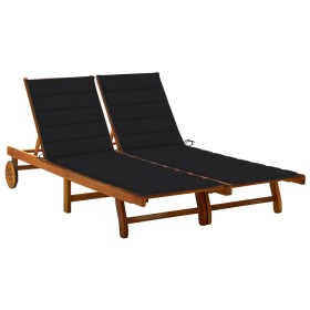 Tumbona de jardín 2 personas y cojines madera maciza de acacia von , Liegen - Ref: Foro24-3061381, Preis: 401,53 €, Rabatt: %