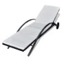 Tumbona con cojín y ruedas ratán sintético negra de vidaXL, Tumbonas - Ref: Foro24-42495, Precio: 175,04 €, Descuento: %