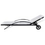 Sun lounger with cushion and black synthetic rattan wheels by vidaXL, Loungers - Ref: Foro24-42495, Price: 178,49 €, Discount: %
