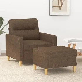 Brauner Stoffsessel mit Hocker 60 cm von , Sofas - Ref: Foro24-3201068, Preis: 180,47 €, Rabatt: %