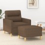 Brown fabric armchair with stool 60 cm by , Sofas - Ref: Foro24-3201068, Price: 183,09 €, Discount: %