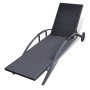 Sonnenliege mit Kissen und schwarzen synthetischen Rattanrädern von vidaXL, Liegen - Ref: Foro24-42495, Preis: 178,49 €, Raba...
