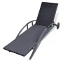 Tumbona con cojín y ruedas ratán sintético negra de vidaXL, Tumbonas - Ref: Foro24-42495, Precio: 175,04 €, Descuento: %