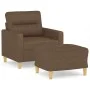 Brown fabric armchair with stool 60 cm by , Sofas - Ref: Foro24-3201068, Price: 180,47 €, Discount: %