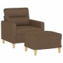 Brown fabric armchair with stool 60 cm by , Sofas - Ref: Foro24-3201068, Price: 183,09 €, Discount: %