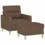 Brown fabric armchair with stool 60 cm by , Sofas - Ref: Foro24-3201068, Price: 180,47 €, Discount: %