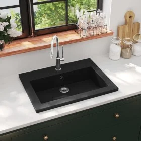 Black granite sink 600x450x120 mm by vidaXL, Sinks - Ref: Foro24-142962, Price: 109,19 €, Discount: %