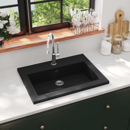 Spüle aus schwarzem Granit 600x450x120 mm von vidaXL, Sinkt - Ref: Foro24-142962, Preis: 123,07 €, Rabatt: %