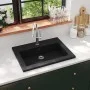 Spüle aus schwarzem Granit 600x450x120 mm von vidaXL, Sinkt - Ref: Foro24-142962, Preis: 110,57 €, Rabatt: %
