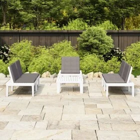 Set de muebles de jardín 4 piezas con cojines plástico blanco de , Conjuntos de jardín - Ref: Foro24-3059835, Precio: 336,80 ...