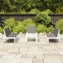 Set de muebles de jardín 4 piezas con cojines plástico blanco de , Conjuntos de jardín - Ref: Foro24-3059835, Precio: 335,63 ...