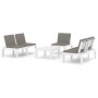 4-teiliges Gartenmöbel-Set mit weißen Kunststoffkissen von , Gartensets - Ref: Foro24-3059835, Preis: 340,60 €, Rabatt: %