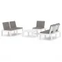 Set de muebles de jardín 4 piezas con cojines plástico blanco de , Conjuntos de jardín - Ref: Foro24-3059835, Precio: 335,63 ...