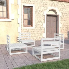 4-teiliges Garten-Lounge-Set aus weißem massivem Kiefernholz von , Gartensets - Ref: Foro24-3075260, Preis: 283,31 €, Rabatt: %