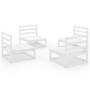 4-teiliges Garten-Lounge-Set aus weißem massivem Kiefernholz von , Gartensets - Ref: Foro24-3075260, Preis: 256,00 €, Rabatt: %