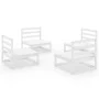 Set de salón de jardín de 4 piezas blanco madera maciza pino de , Conjuntos de jardín - Ref: Foro24-3075260, Precio: 283,31 €...