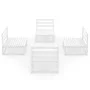 Set de salón de jardín de 4 piezas blanco madera maciza pino de , Conjuntos de jardín - Ref: Foro24-3075260, Precio: 283,31 €...