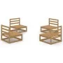 Muebles de jardín 4 pzas y cojines marrón miel madera pino de , Conjuntos de jardín - Ref: Foro24-3075262, Precio: 253,75 €, ...
