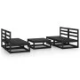 Juego de muebles de jardín 5 pzas y cojines negro madera pino de , Conjuntos de jardín - Ref: Foro24-3075243, Precio: 306,14 ...