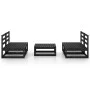 Juego de muebles de jardín 5 pzas y cojines negro madera pino de , Conjuntos de jardín - Ref: Foro24-3075243, Precio: 306,14 ...
