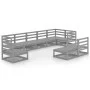 Gartenmöbel-Set 9-teilig, graues massives Kiefernholz von , Gartensets - Ref: Foro24-3075636, Preis: 643,01 €, Rabatt: %