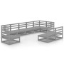 Gartenmöbel-Set 9-teilig, graues massives Kiefernholz von , Gartensets - Ref: Foro24-3075636, Preis: 652,35 €, Rabatt: %