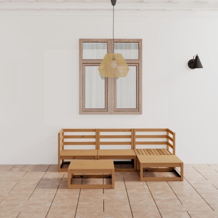Garden furniture 5 pieces honey brown solid pine wood by , Garden sets - Ref: Foro24-3075532, Price: 357,00 €, Discount: %