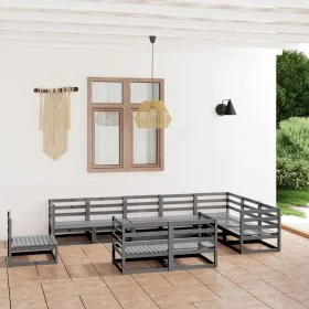 Gartenmöbel 10 Stück graues massives Kiefernholz von , Gartensets - Ref: Foro24-3075816, Preis: 700,67 €, Rabatt: %