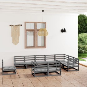 Gartenmöbel 10 Stück graues massives Kiefernholz von , Gartensets - Ref: Foro24-3075816, Preis: 710,33 €, Rabatt: %