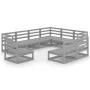 Gartenmöbel-Set 9-teilig und Kissen aus grauem Kiefernholz von , Gartensets - Ref: Foro24-3075786, Preis: 643,01 €, Rabatt: %