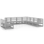 Gartenmöbel-Set 9-teilig, graues massives Kiefernholz von , Gartensets - Ref: Foro24-3075856, Preis: 643,01 €, Rabatt: %