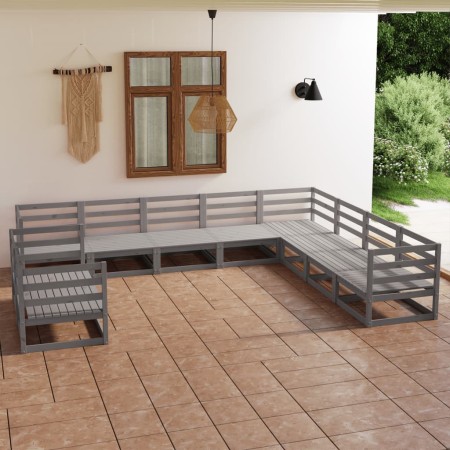 Gartenmöbel 10 Stück graues massives Kiefernholz von , Gartensets - Ref: Foro24-3075926, Preis: 710,33 €, Rabatt: %