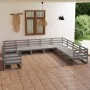 Gartenmöbel 10 Stück graues massives Kiefernholz von , Gartensets - Ref: Foro24-3075926, Preis: 700,55 €, Rabatt: %