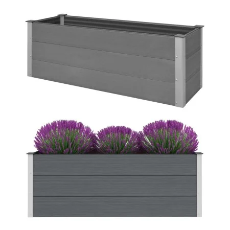Arriate de WPC gris 150x50x54 cm de vidaXL, Maceteros y jardineras - Ref: Foro24-43607, Precio: 291,84 €, Descuento: %