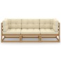 3-Sitzer-Gartensofa mit Kissen aus massivem Kiefernholz von , Outdoor-Sofas - Ref: Foro24-3076372, Preis: 348,31 €, Rabatt: %