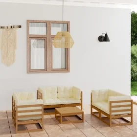 7-piece garden furniture set with solid pine wood cushions by , Garden sets - Ref: Foro24-3076497, Price: 825,97 €, Discount: %