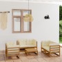 7-piece garden furniture set with solid pine wood cushions by , Garden sets - Ref: Foro24-3076497, Price: 825,97 €, Discount: %